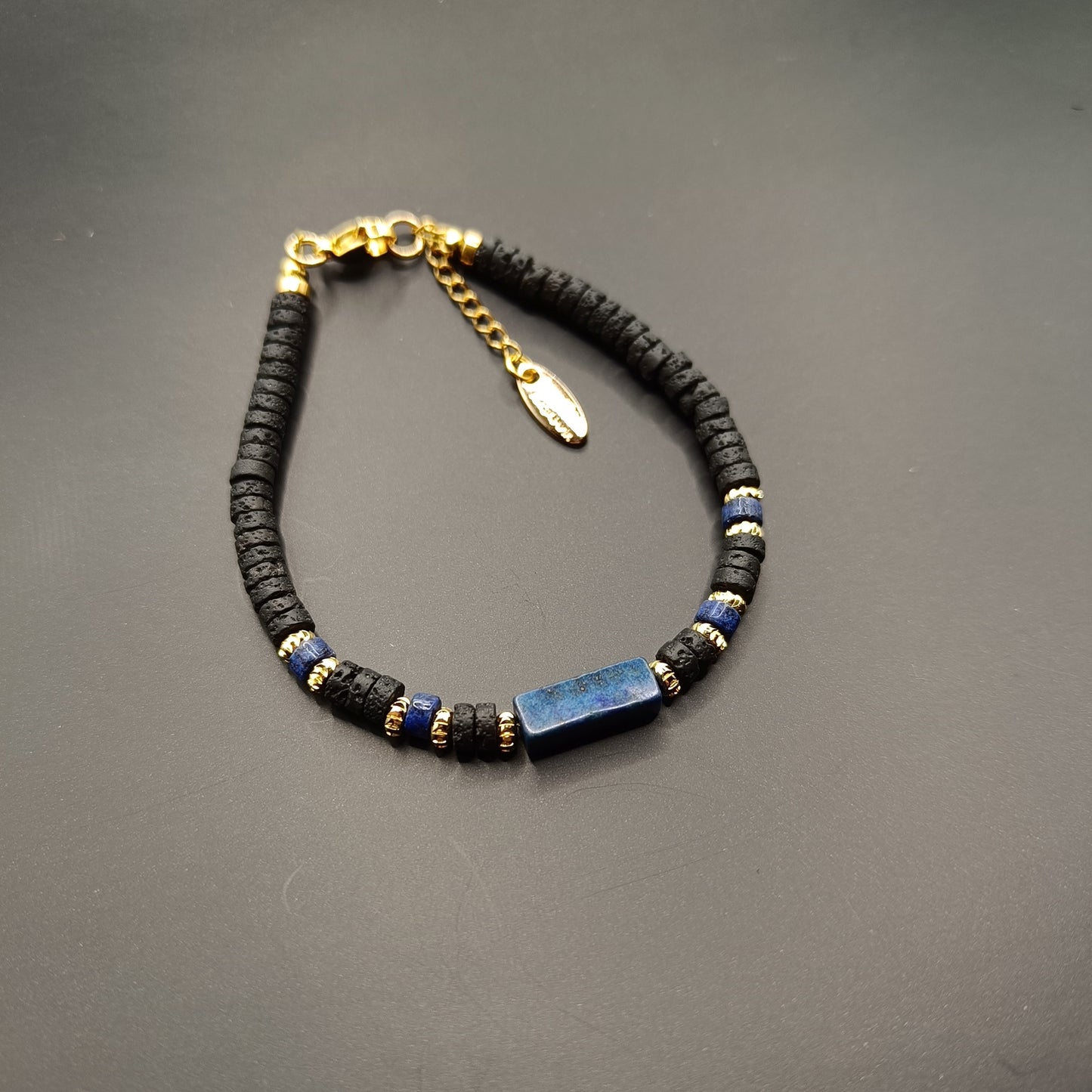 Lapís Lazuli og Hraun skartgripasett