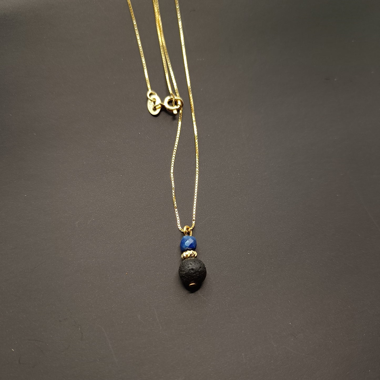 Lapís Lazuli og Hraun skartgripasett