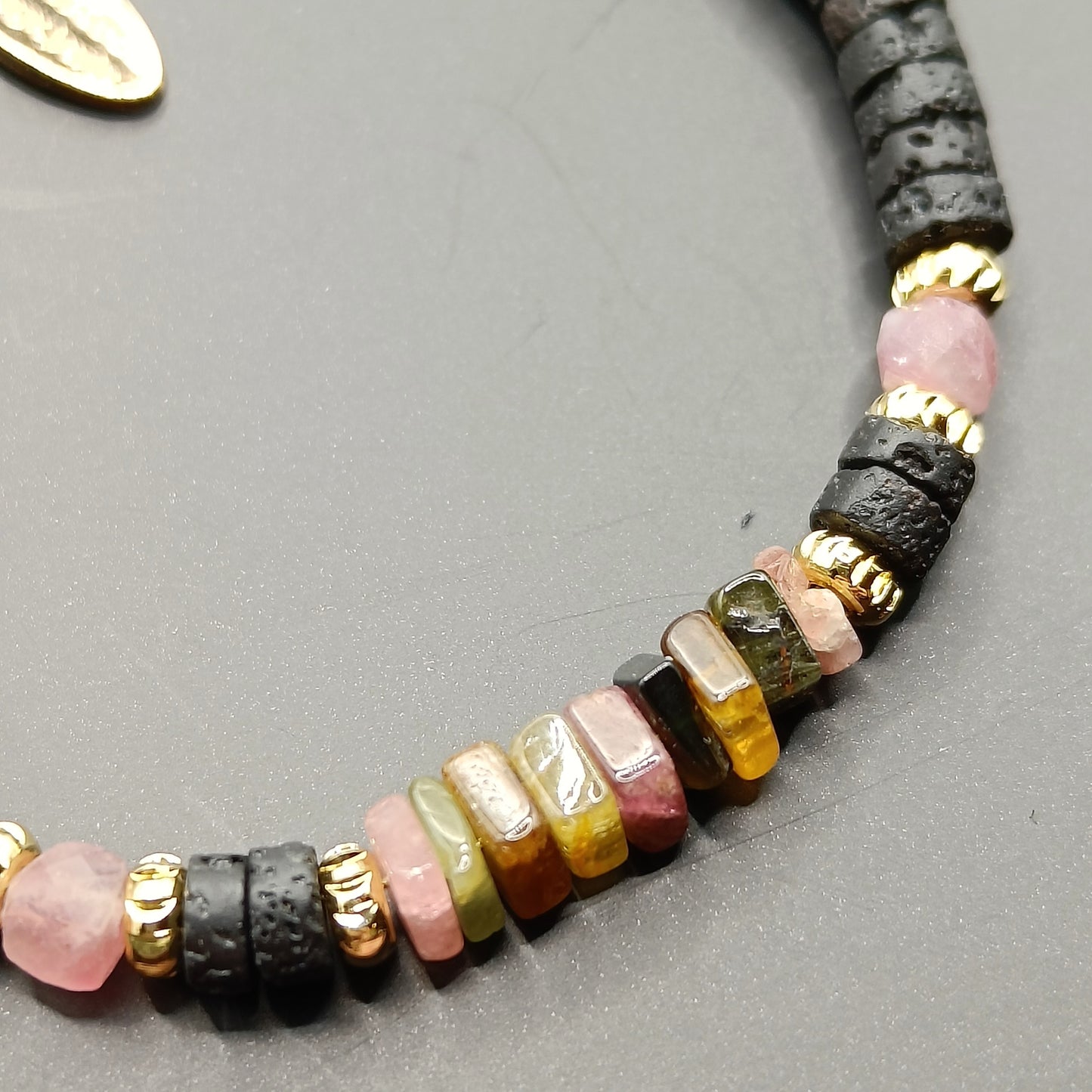 Túrmalín og Hraun armband