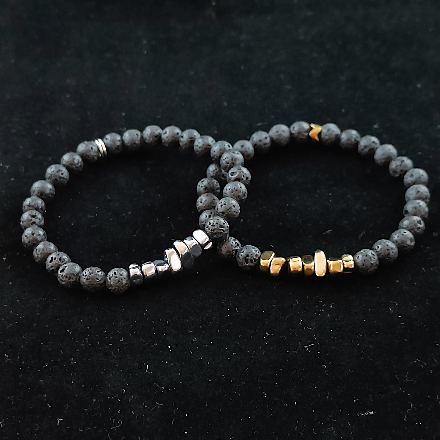 Gull- og Silfurbrot hraun armbönd