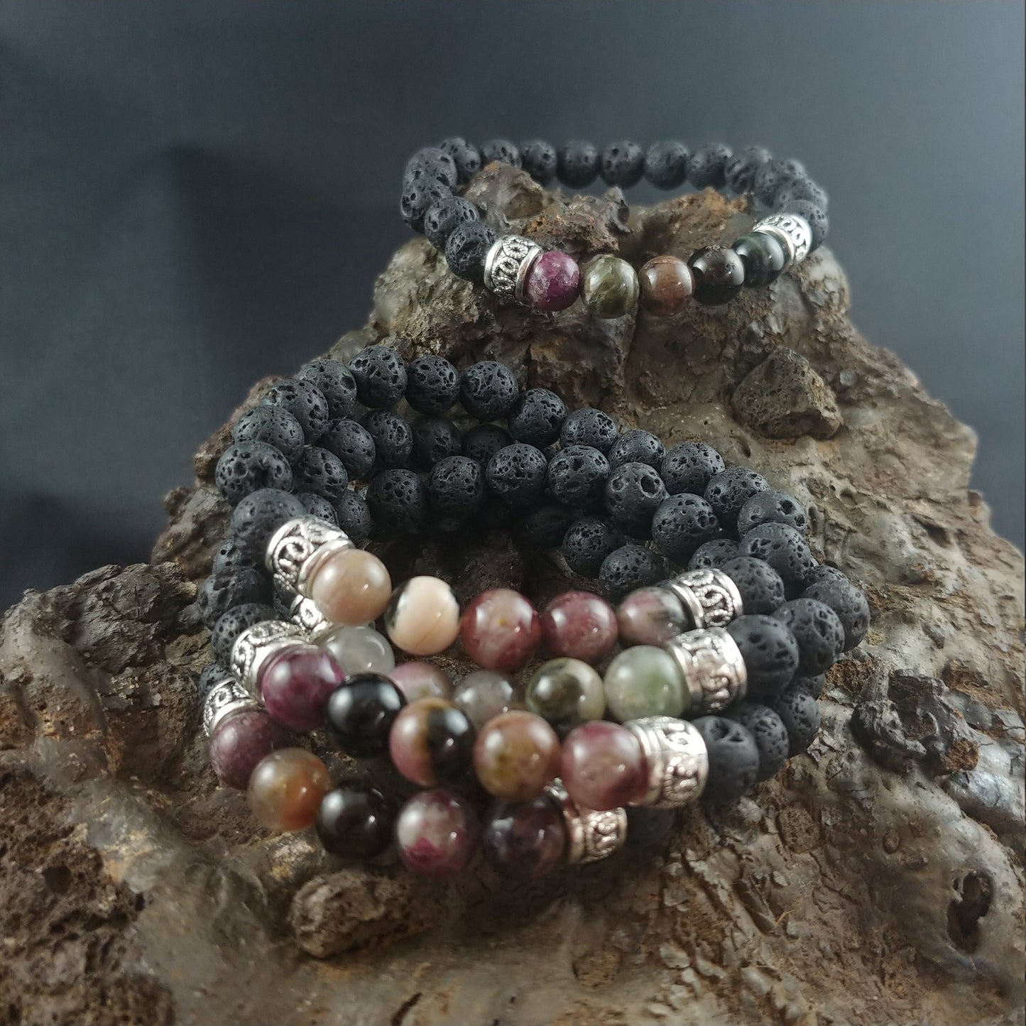 Túrmalín lava armband